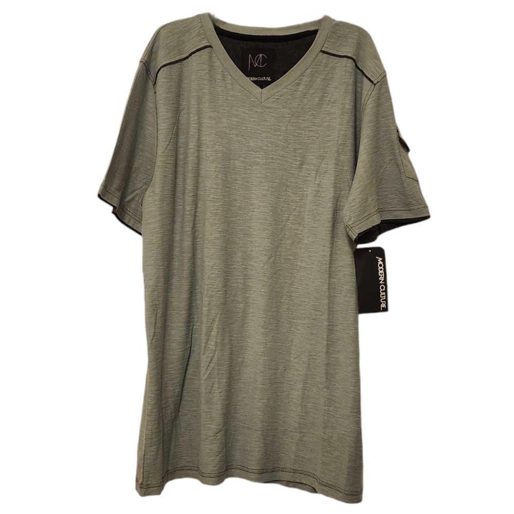Modern Culture Active Tee Women's Green Short Sleeve XL NWT With Side Pocket